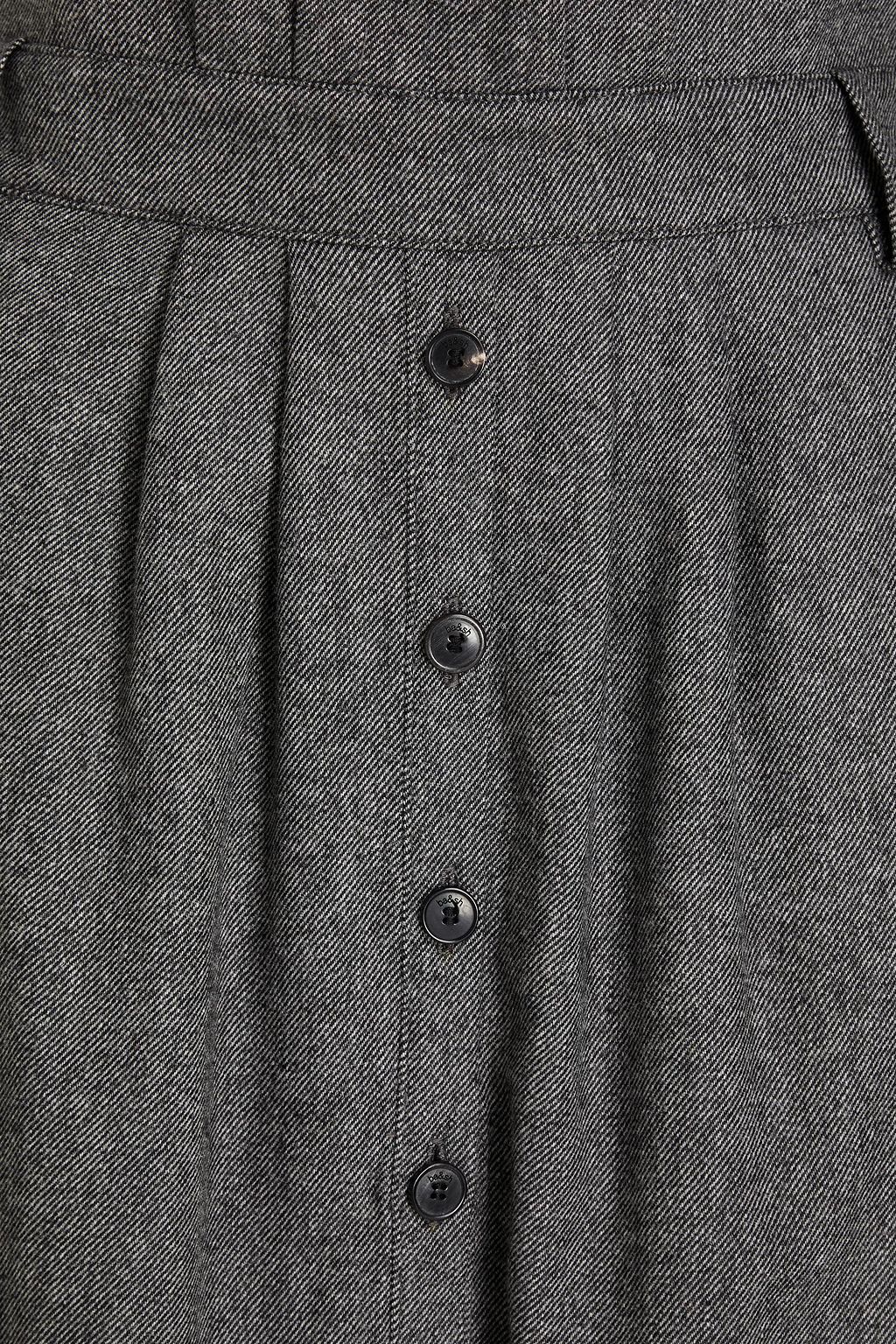 BA&SH Cohle button-detailed flannel midi skirt