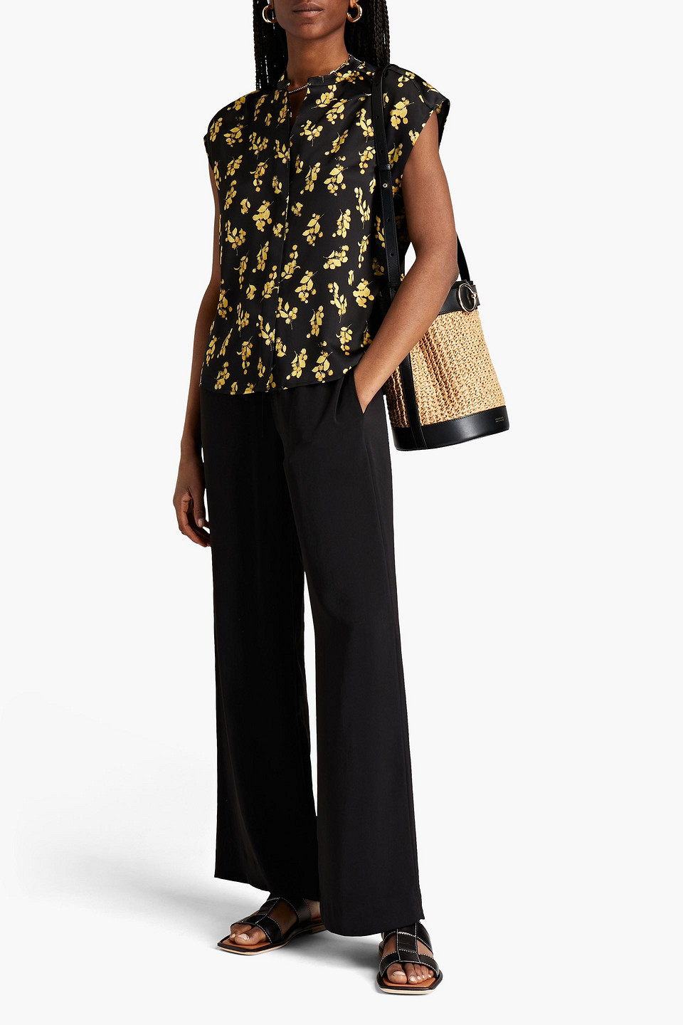 Vince Cady Wide-leg Trousers In Black