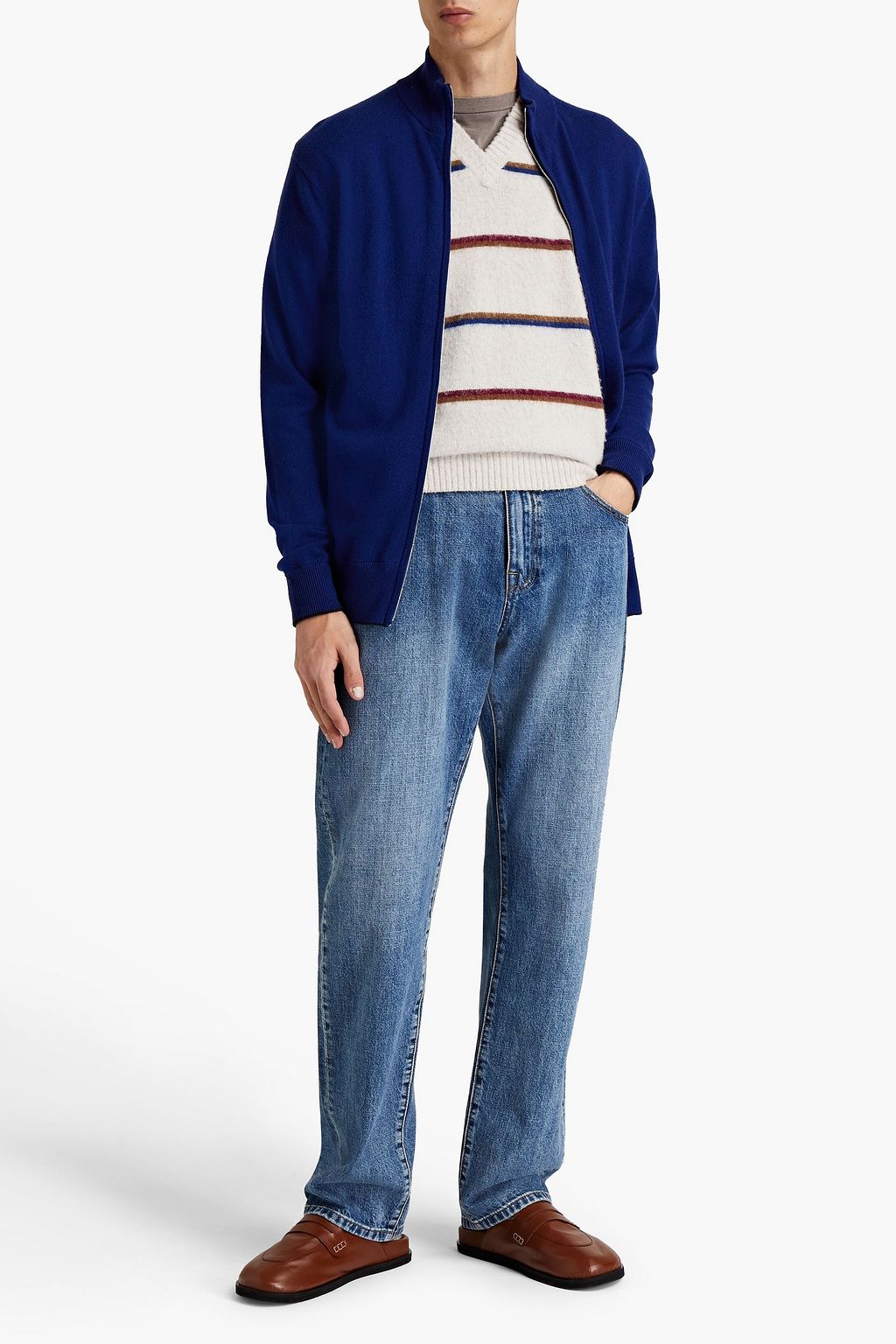 N.PEAL The Knightsbridge cashmere zip-up sweater