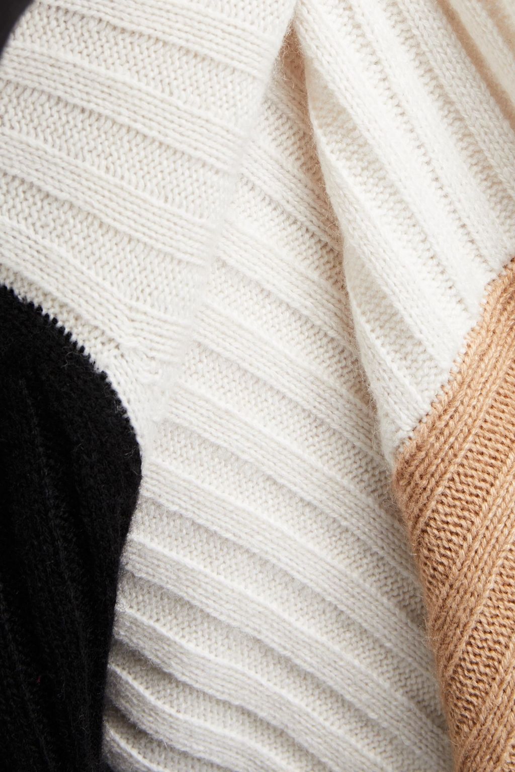 AUTUMN CASHMERE Colorblock ribbedknit cardigan THE