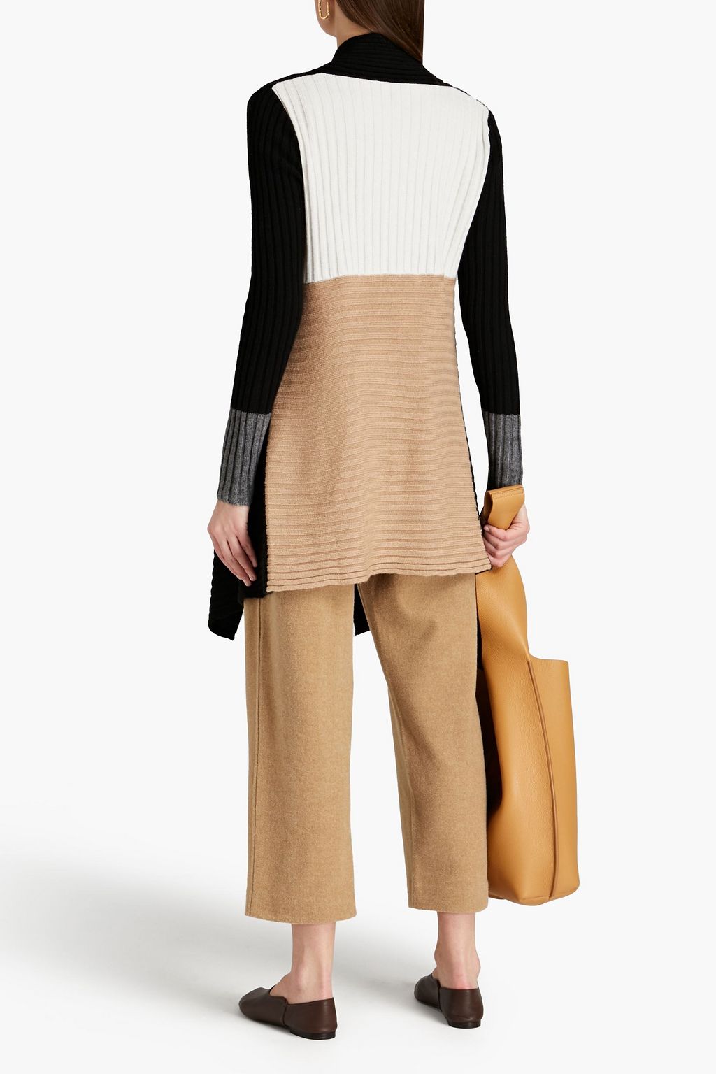 AUTUMN CASHMERE Colorblock ribbedknit cardigan THE