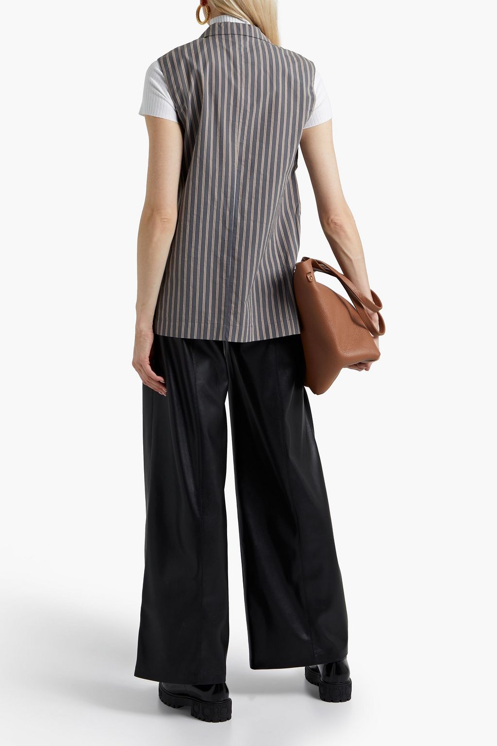 BRUNELLO CUCINELLI Striped cotton-blend vest