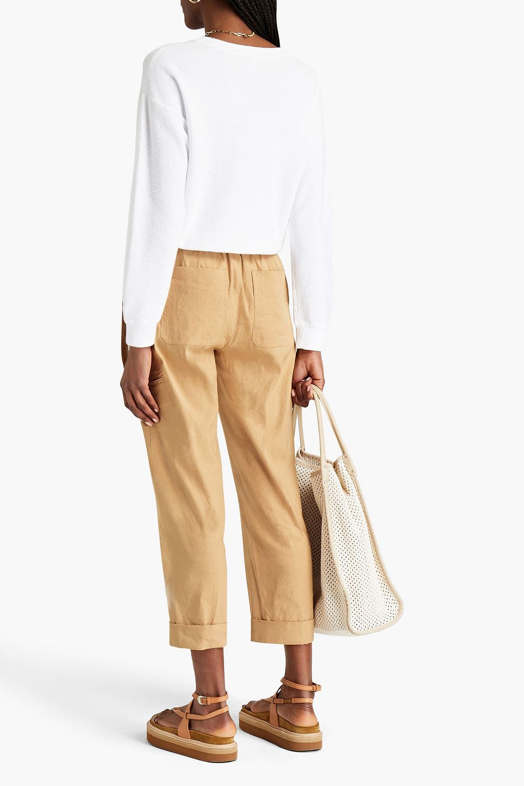 VINCE. Cropped linenblend tapered pants Sale up to 70 off THE
