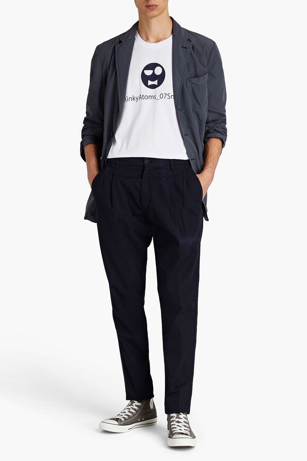 ASPESI Pleated cotton-twill chinos