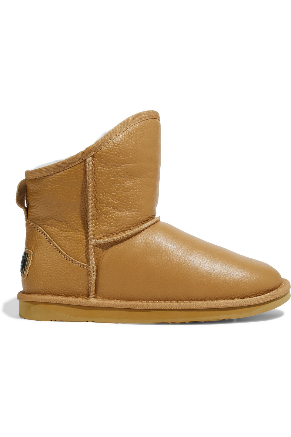 Australia Luxe Collective Cosy Xtra Short Shearling-lined Leather Ankle Boots In Mustard