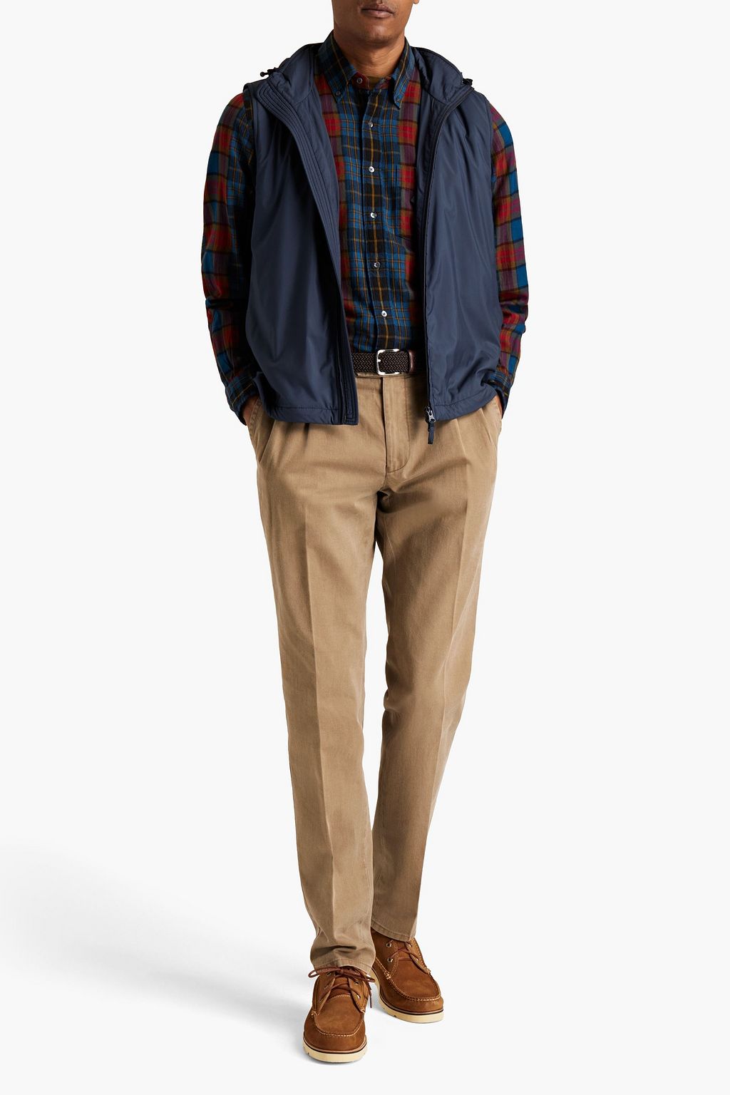 ASPESI Tapered pleated cotton-gabardine pants