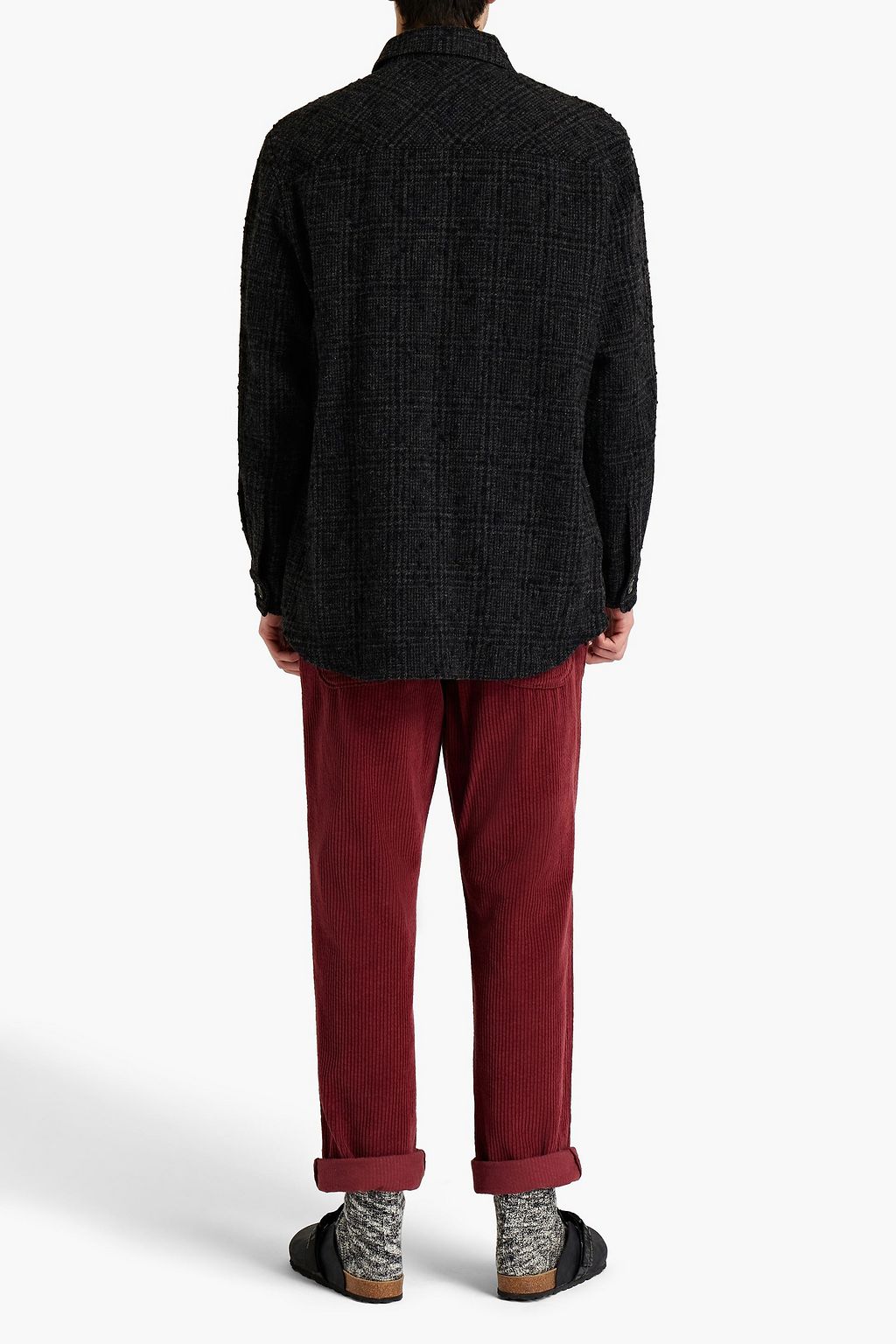 ISABEL MARANT Hoario checked wool-blend bouclé-tweed overshirt