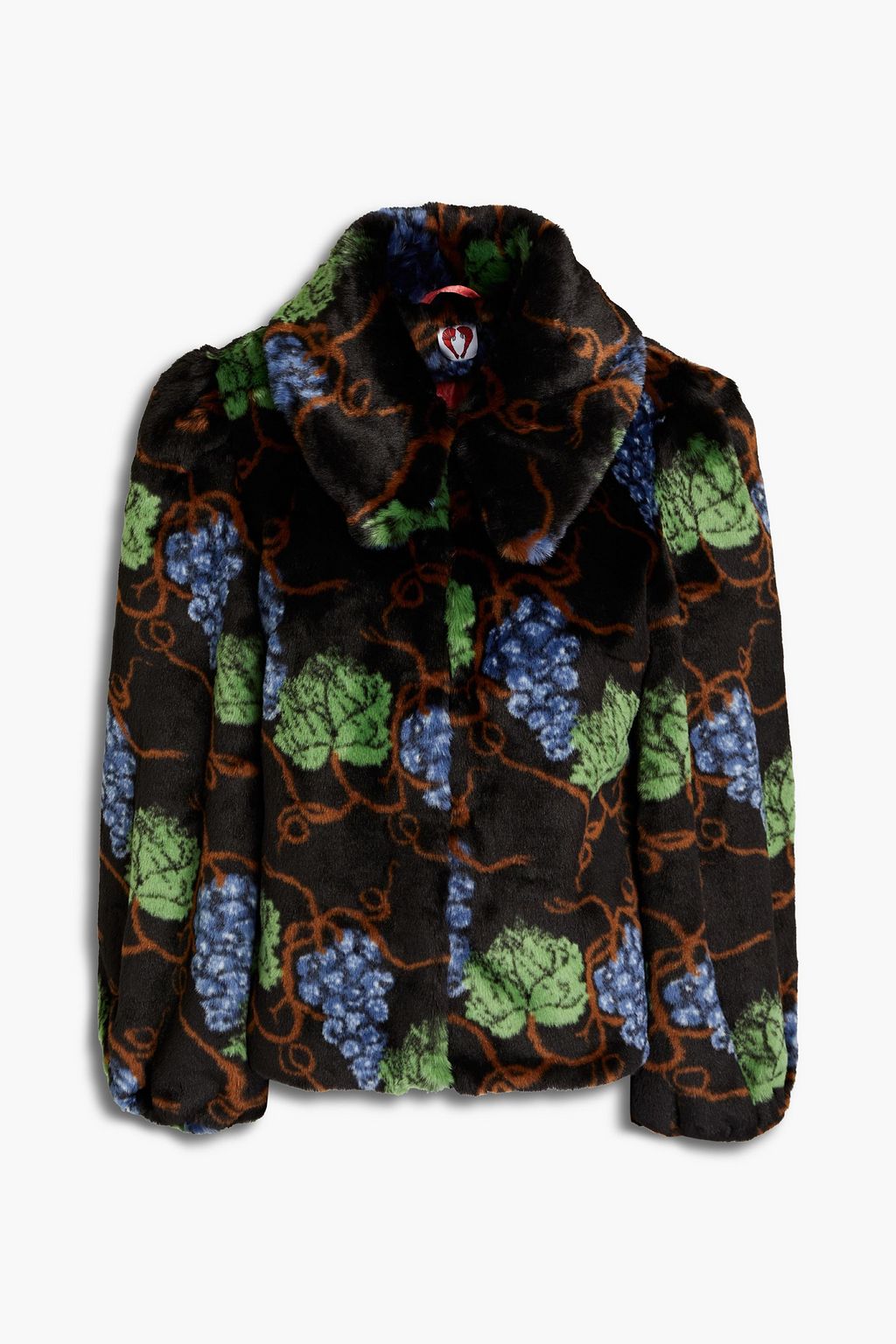 ブラック プリントフェイクファー ジャケット | SHRIMPS | THE OUTNET