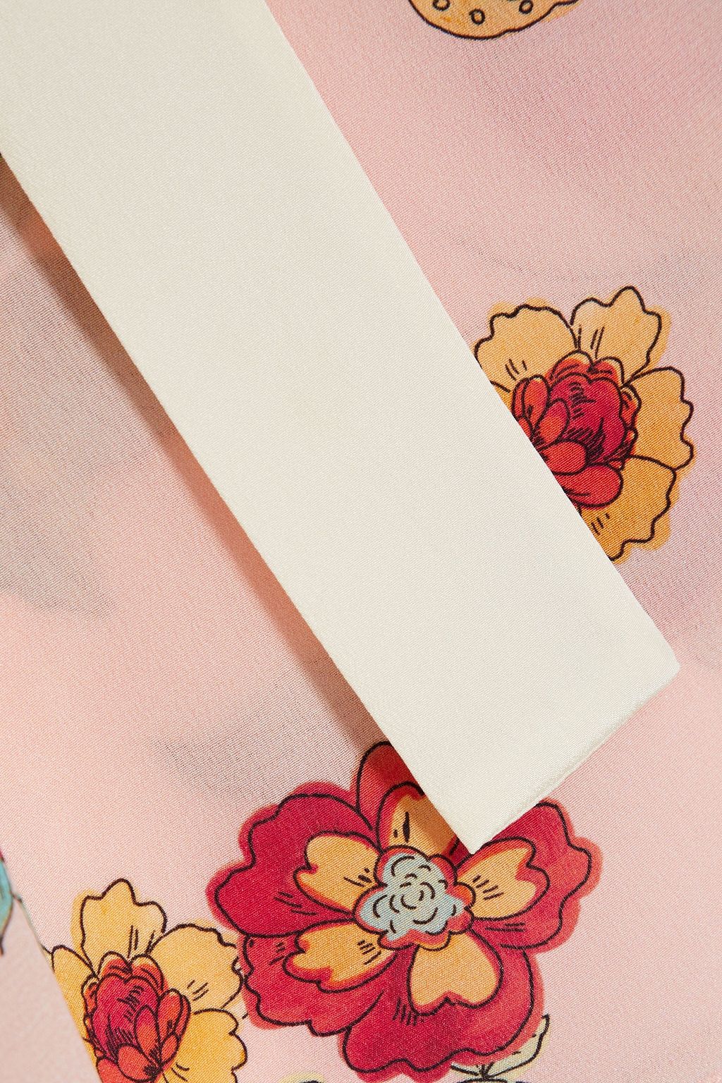 REDVALENTINO Pussy-bow printed silk-chiffon blouse