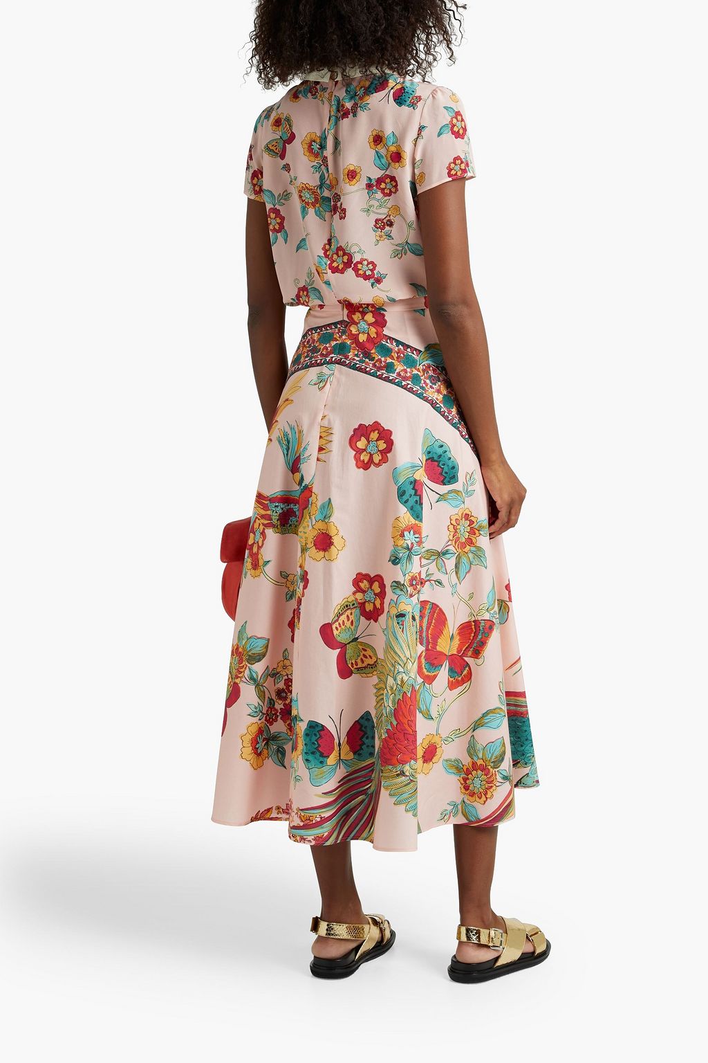 REDVALENTINO Pussy-bow printed silk-chiffon blouse