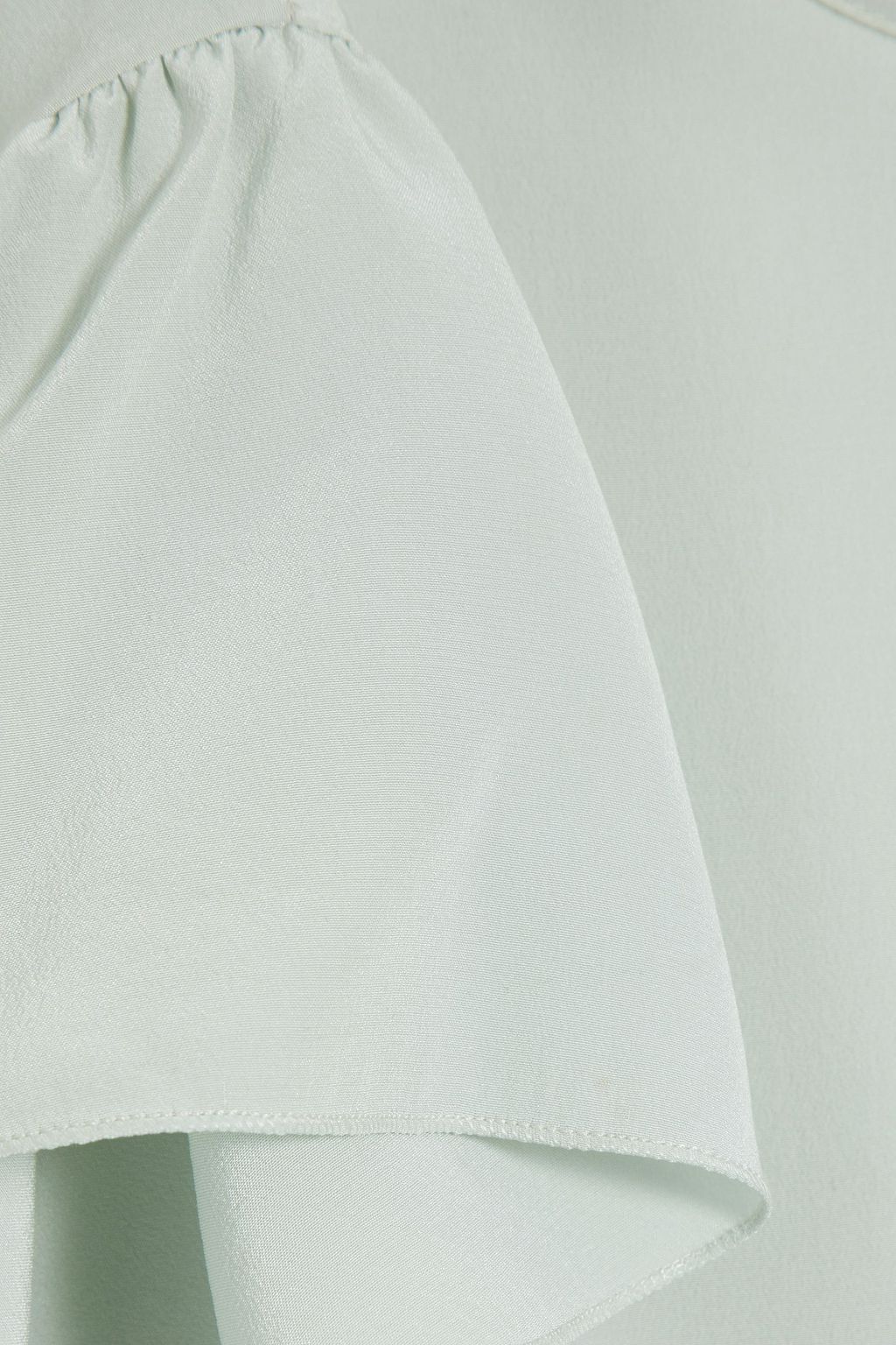 REDVALENTINO Ruffled silk-crepe top