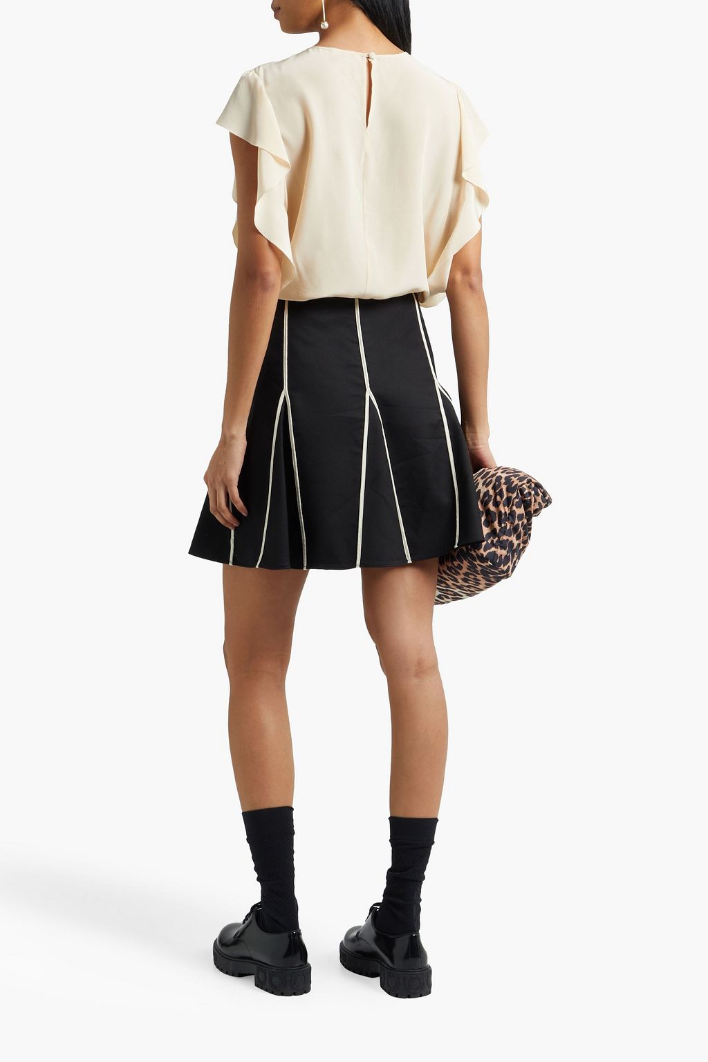 REDVALENTINO Cotton-blend crepe mini skirt