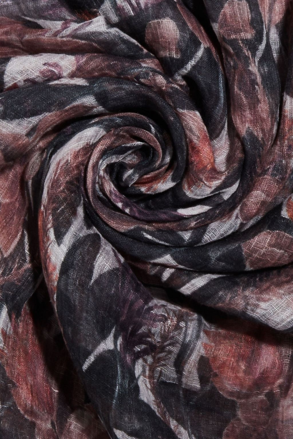 BRUNELLO CUCINELLI وشاح من الكتان الرقيق مطبّع بالزهور