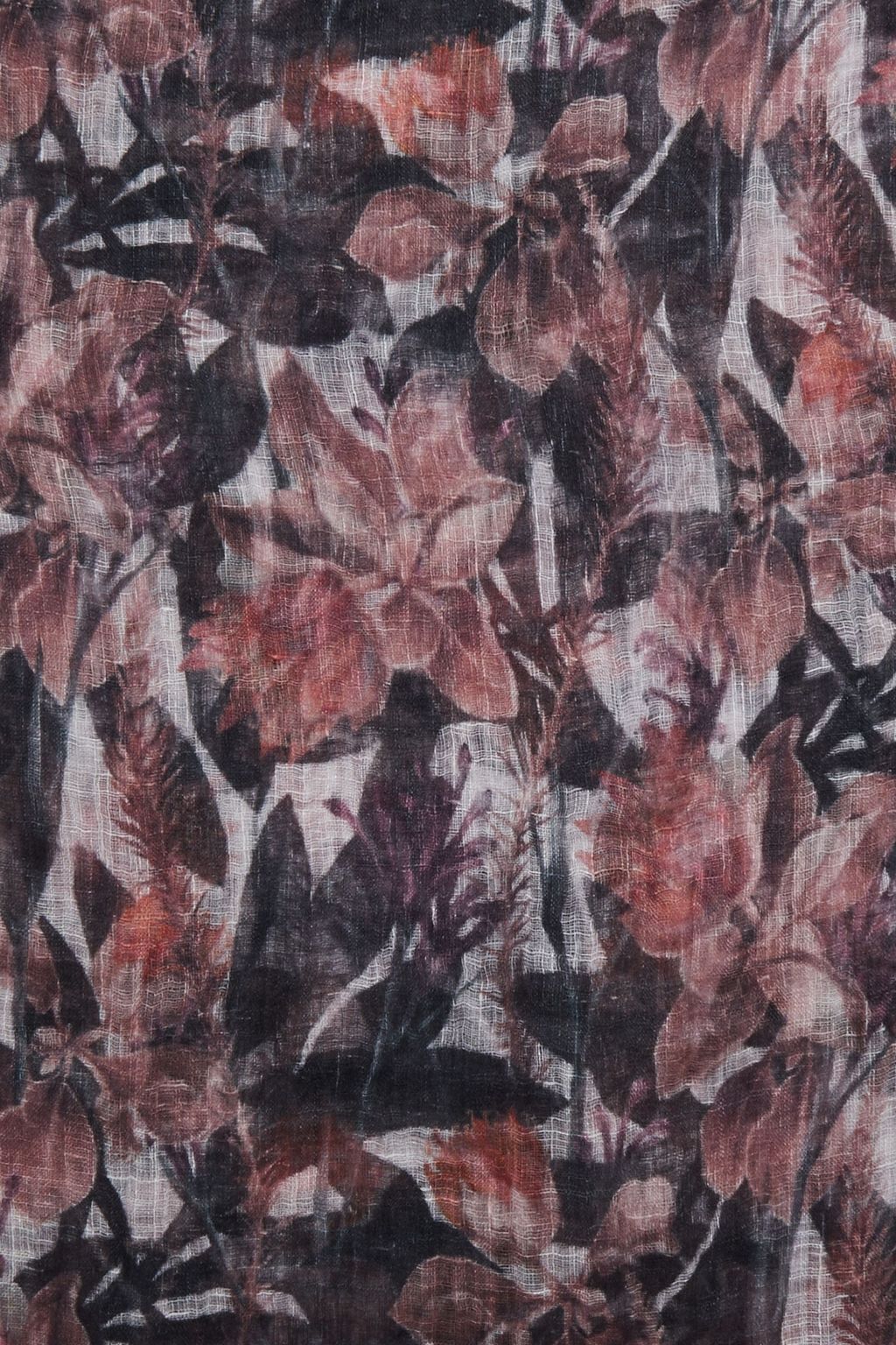 BRUNELLO CUCINELLI وشاح من الكتان الرقيق مطبّع بالزهور