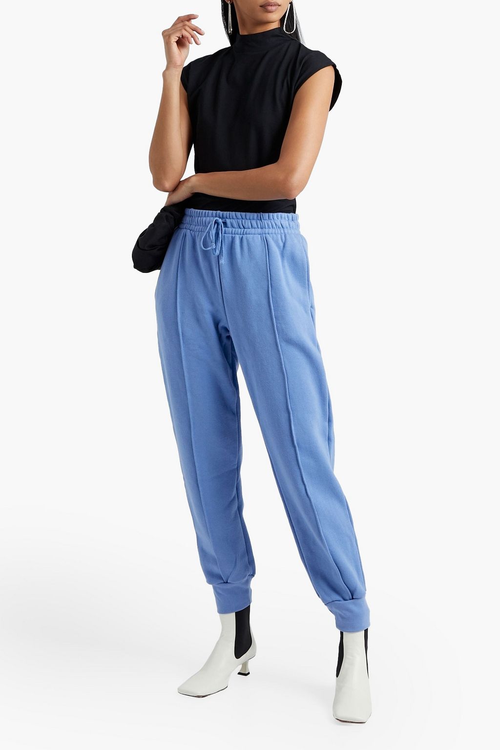 SIMKHAI Organic cotton-fleece track pants