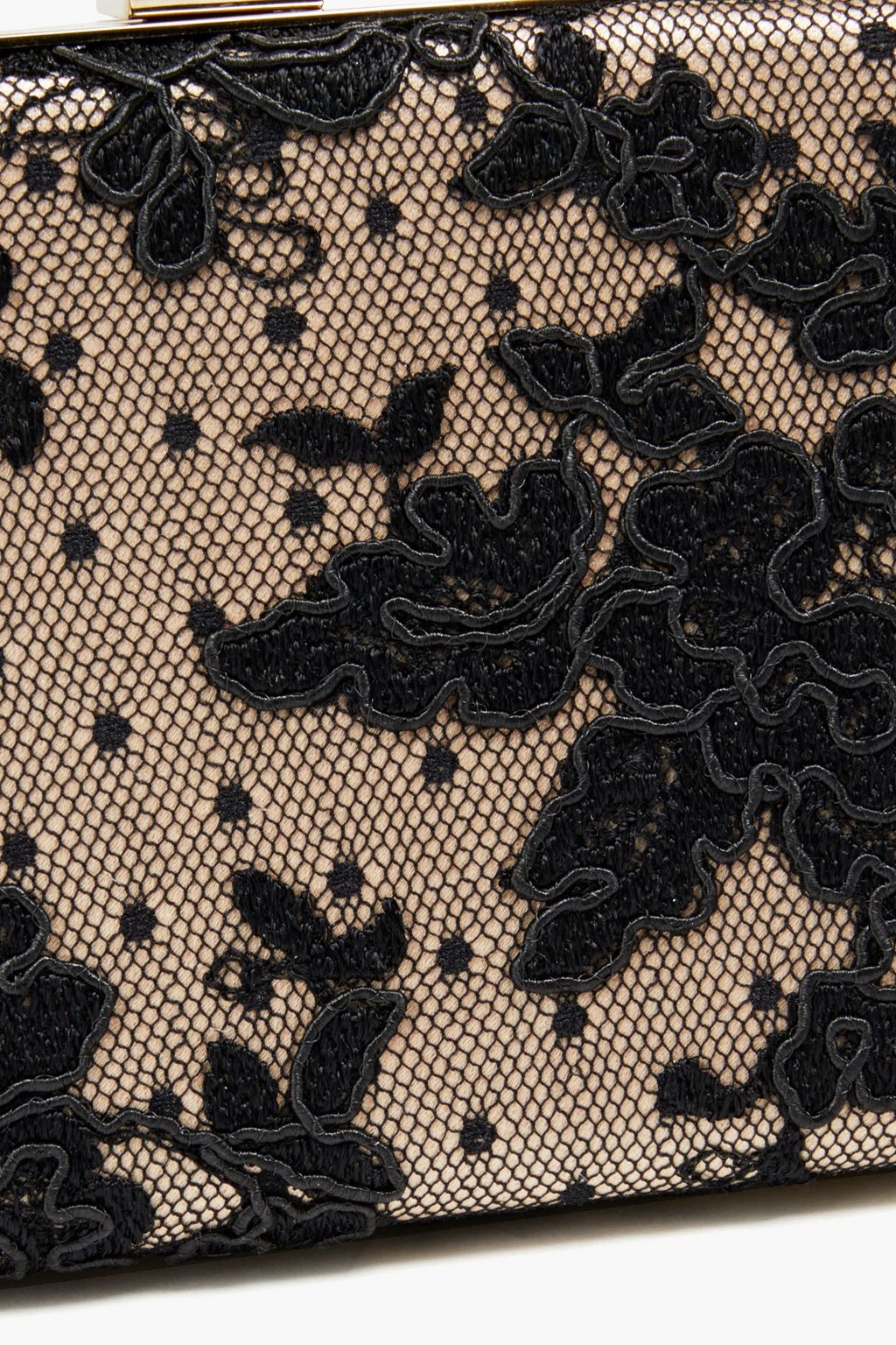 JIMMY CHOO Corded lace and point d’esprit box clutch