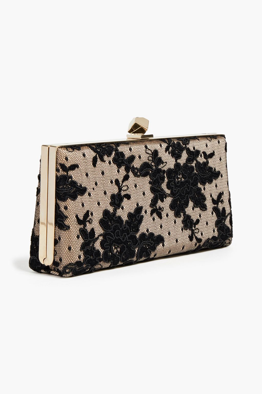 JIMMY CHOO Corded lace and point d’esprit box clutch