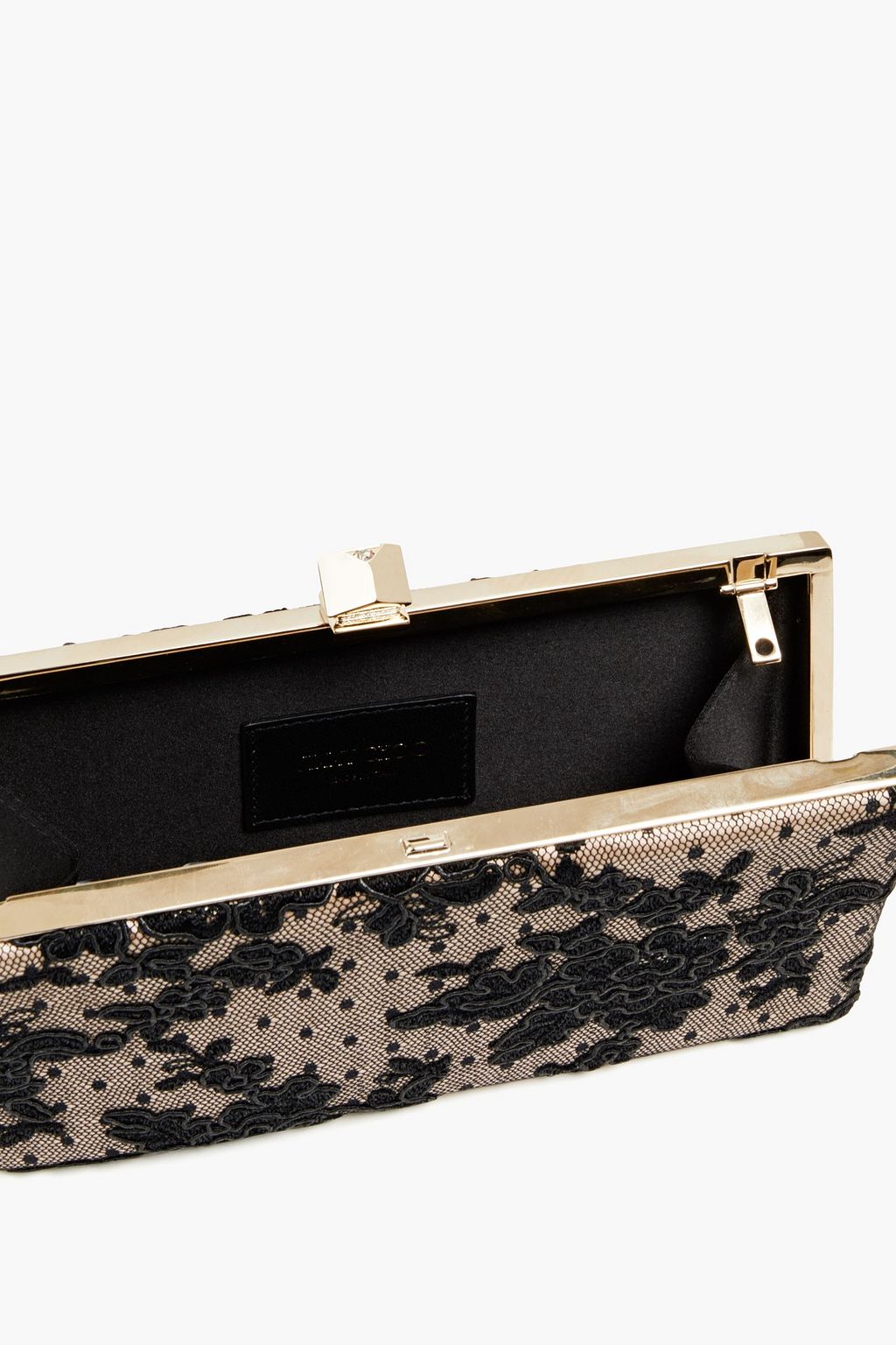 JIMMY CHOO Corded lace and point d’esprit box clutch