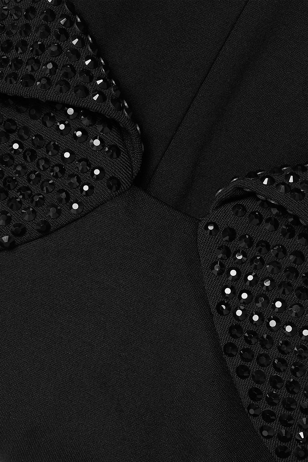 AREA Crystal-embellished stretch-jersey bodysuit