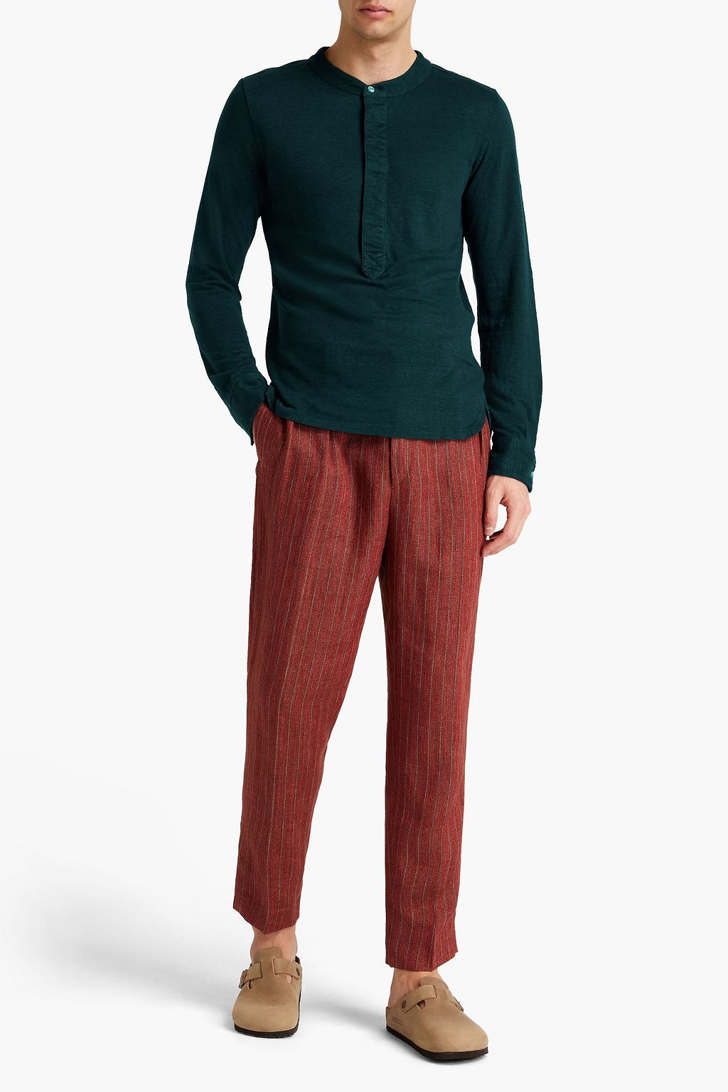 ISABEL MARANT Konor linen-jersey Henley T-shirt