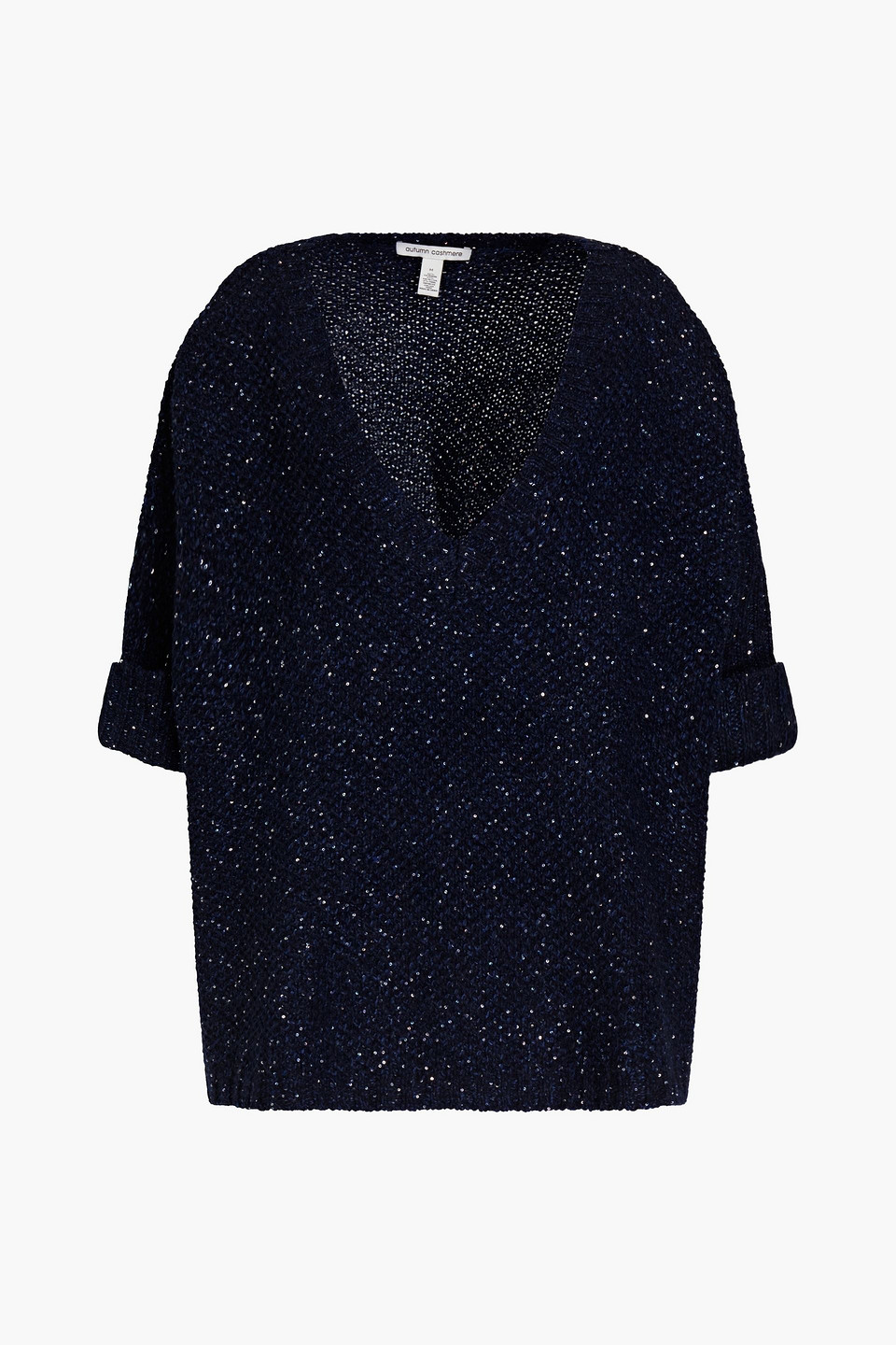 Autumn Cashmere Sequin-embellished mélange cashmere-blend sweater