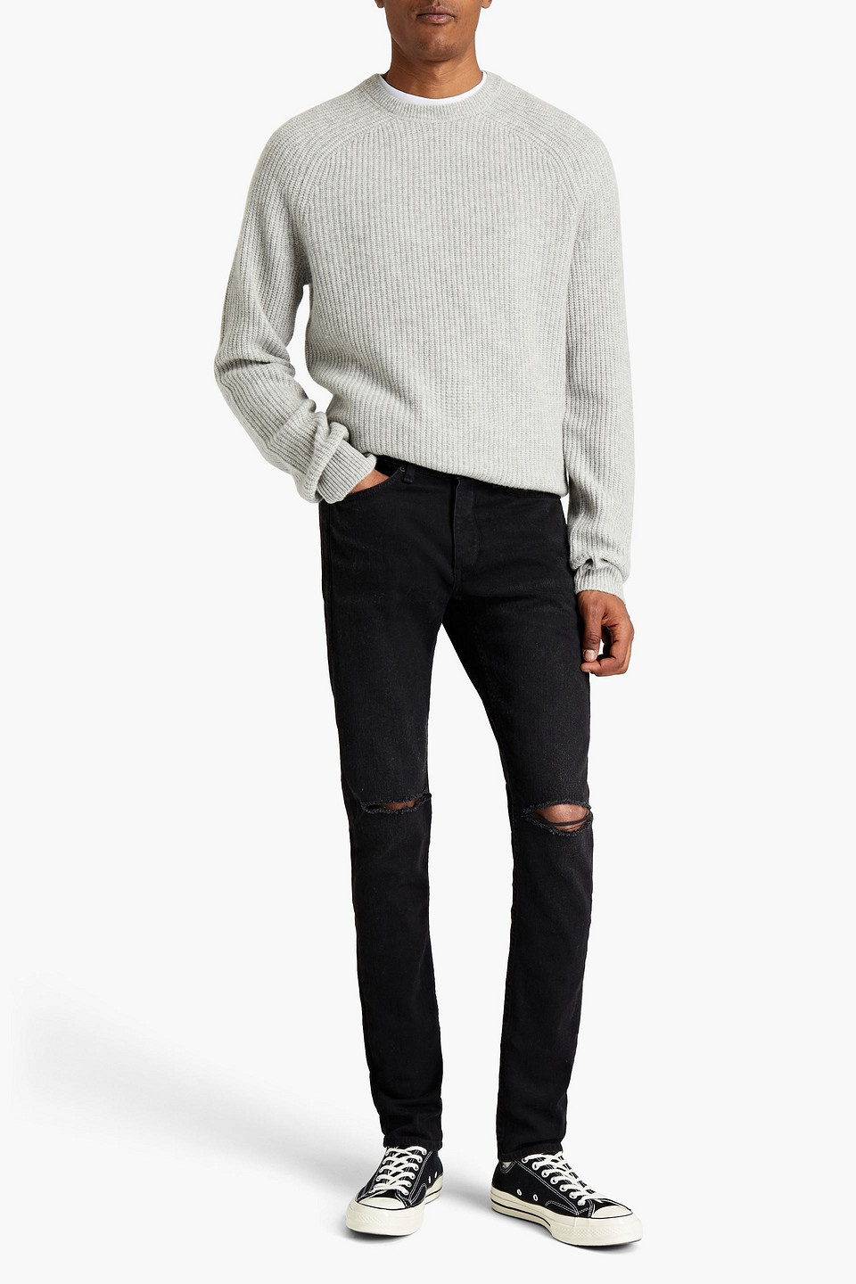Rag & Bone Man Pierce Ribbed Cashmere Jumper