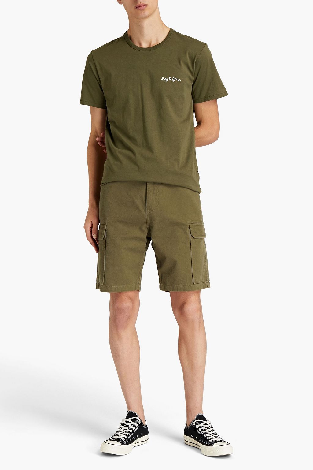 RAG & BONE Embroidered organic cotton-jersey T-shirt