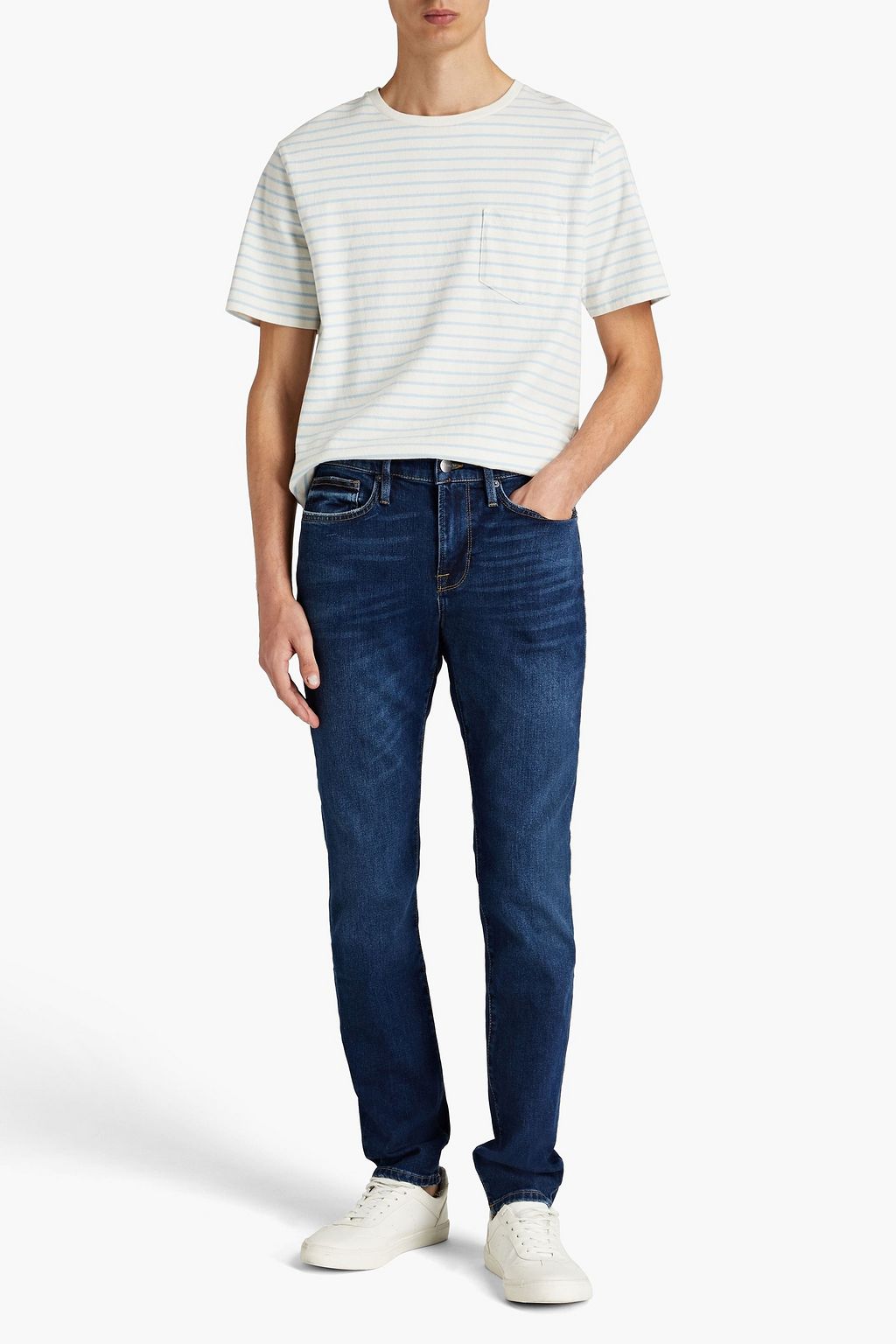 FRAME L'Homme skinny-fit faded denim jeans