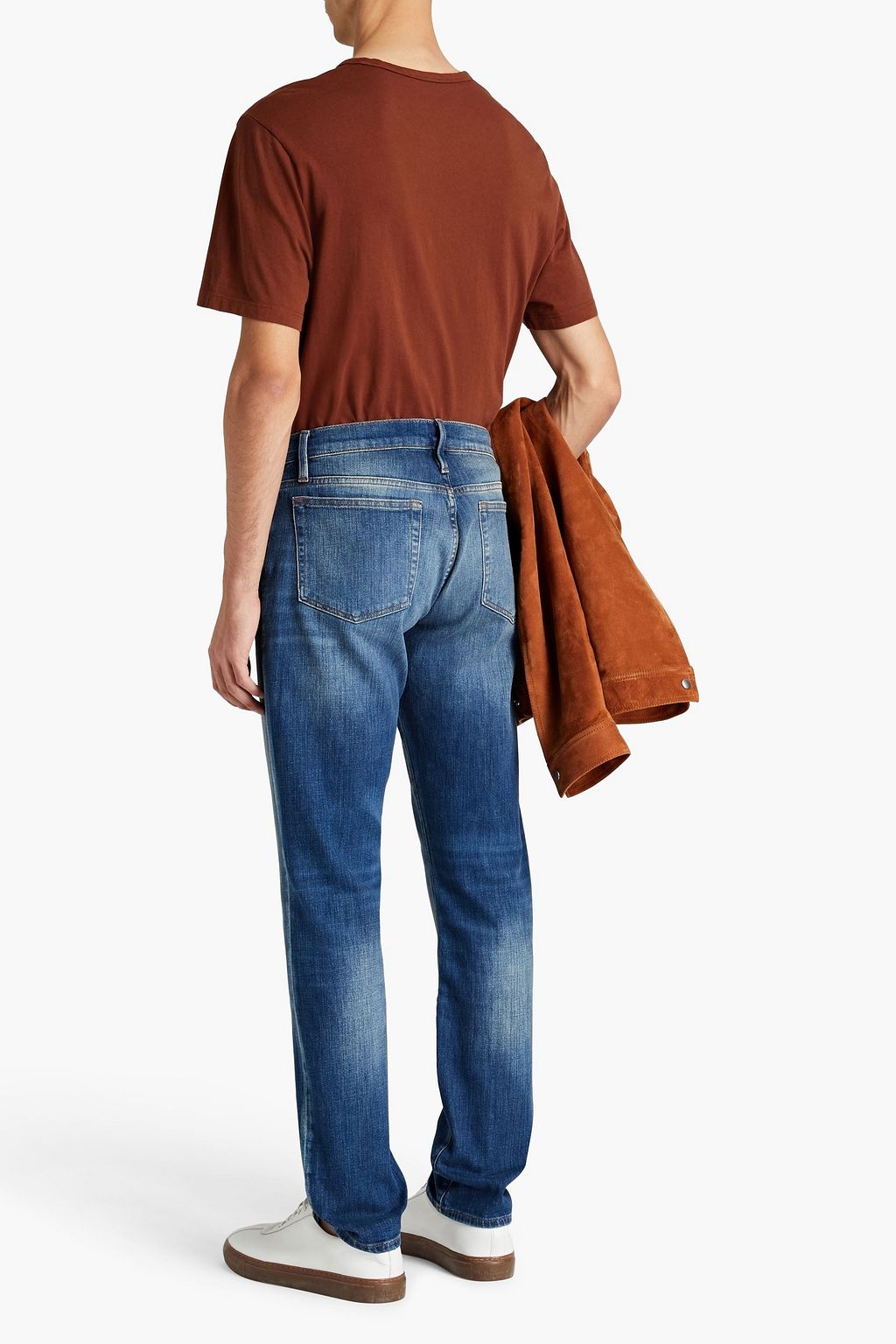 FRAME Slim-fit faded distressed denim jeans