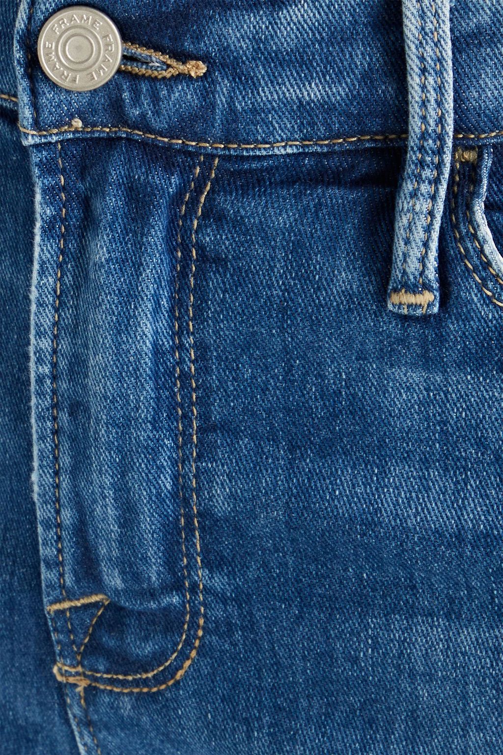 FRAME Le Nouveau cropped faded high-rise straight-leg jeans