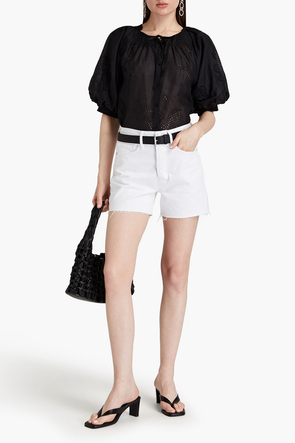 Frame - Jeansshorts In Distressed-optik - Weiß - 23 