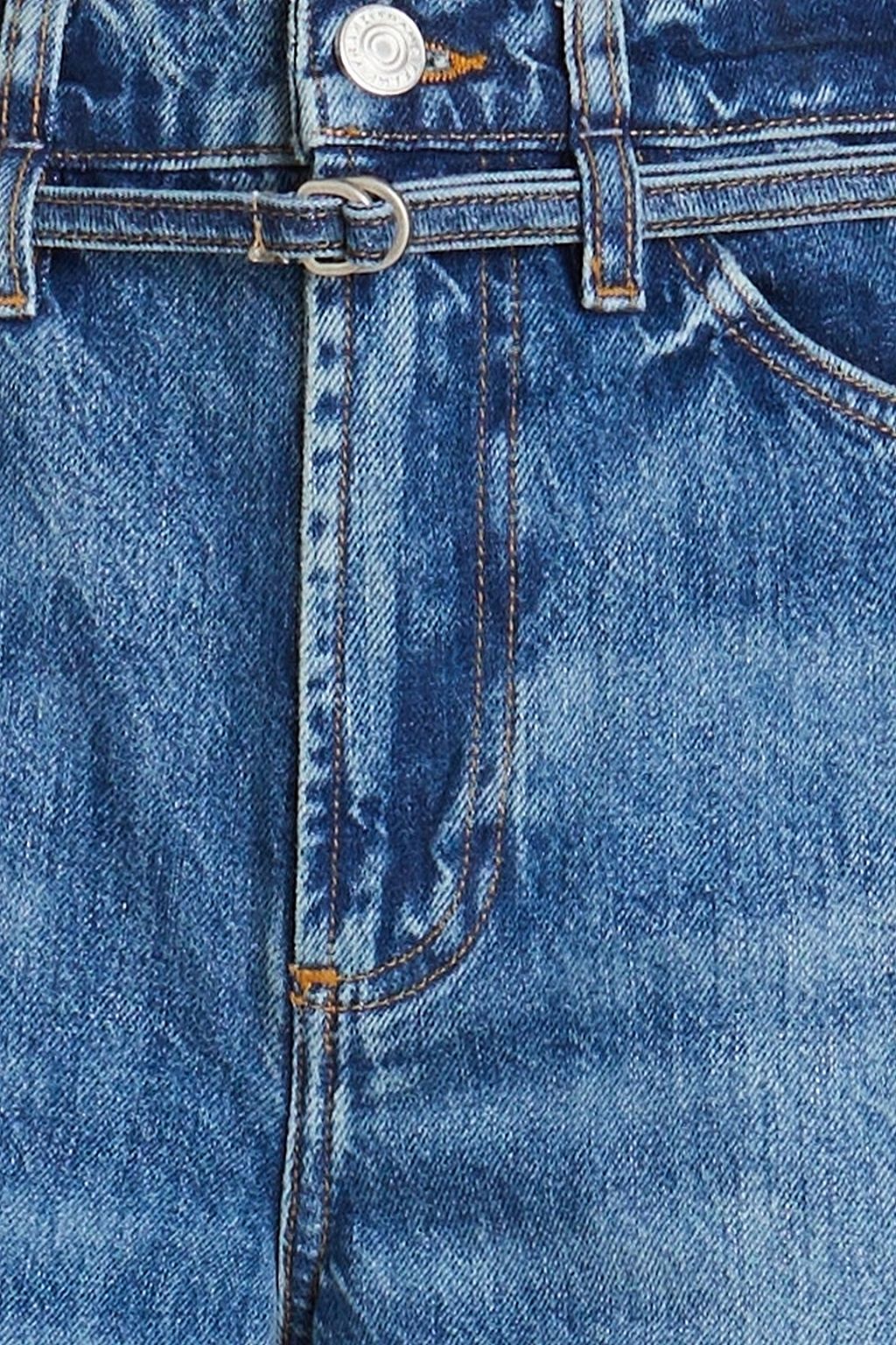 FRAME بنطلون جينز بقصة أرجل واسعة وخصر مرتفع ومزود بحزام