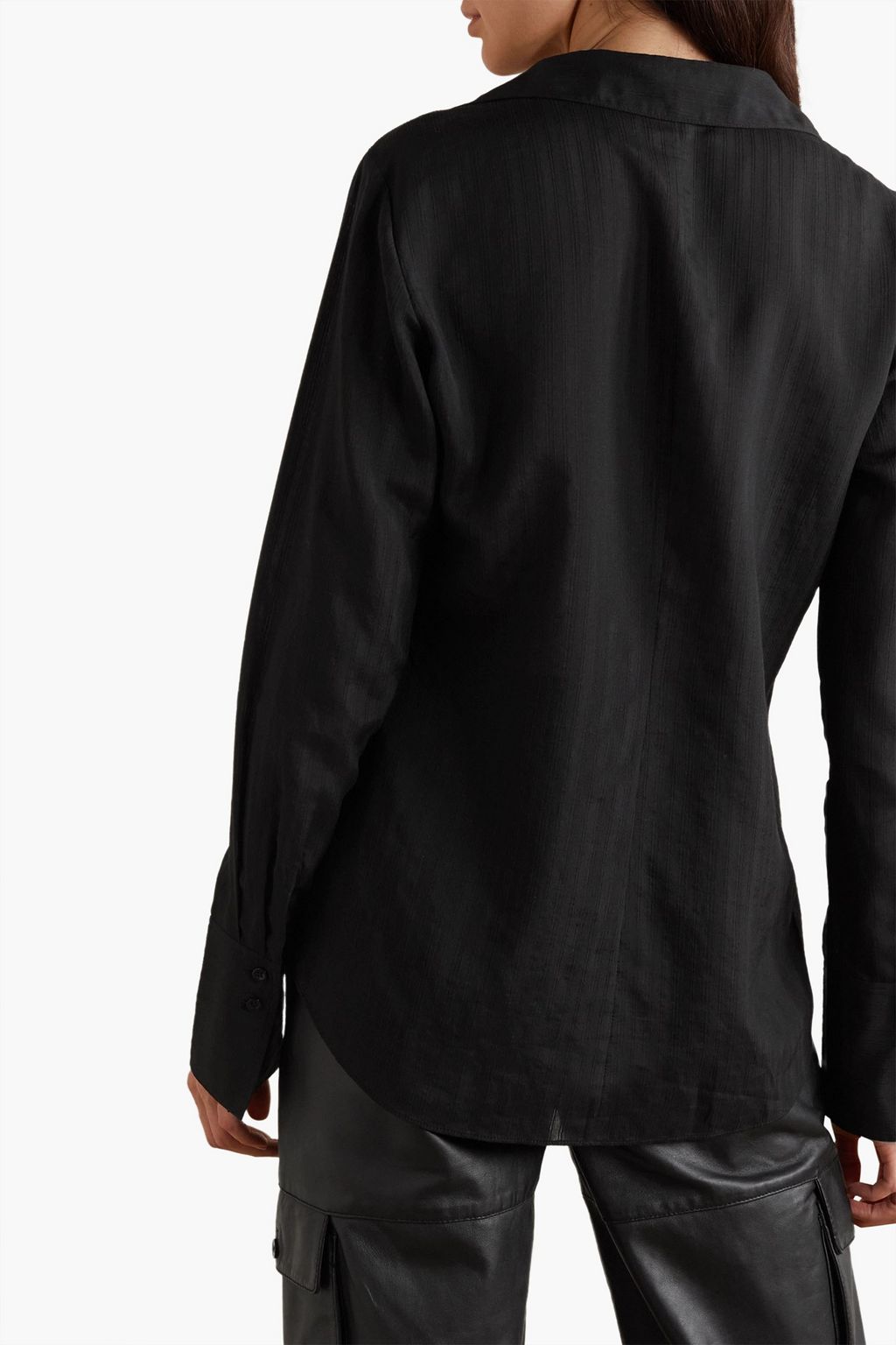 FRAME Tie-detailed voile blouse
