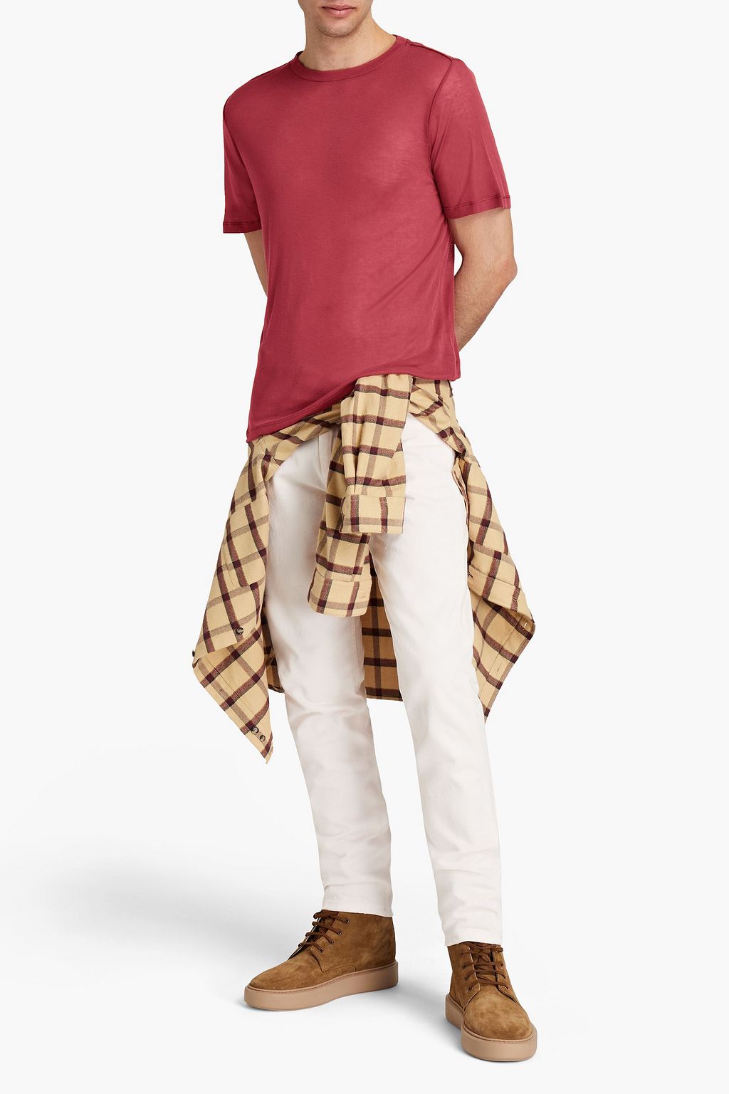 ISABEL MARANT Aweyh slub Lyocell, cashmere and silk-blend jersey T-shirt