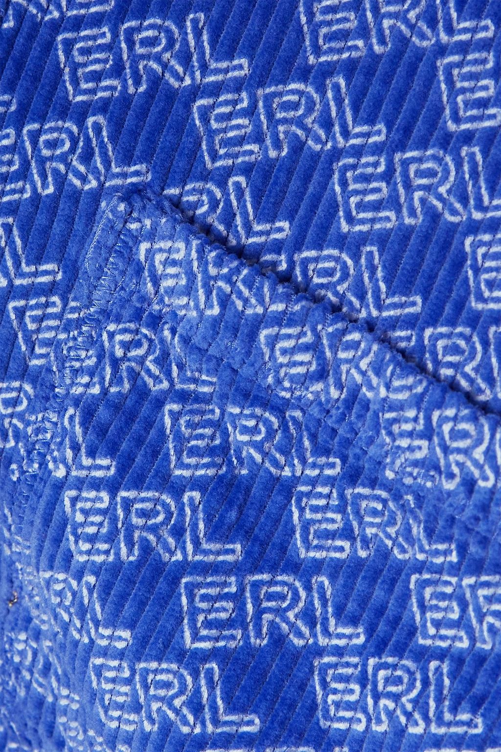 ERL قميص من قطن المخمل المضلّع مزين بطبعات