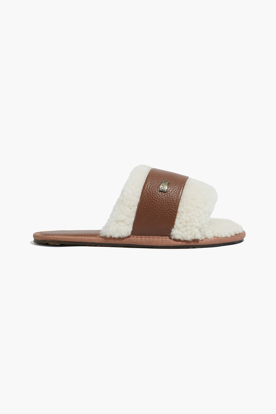 Australia Luxe Collective Muchas leather-trimmed shearling slippers