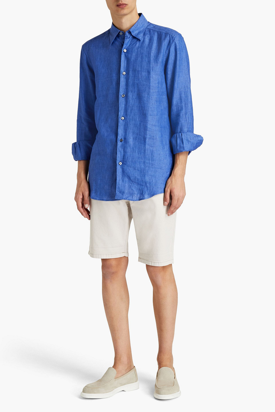 Ermenegildo Zegna Man Linengauze Shirt In Blue ModeSens