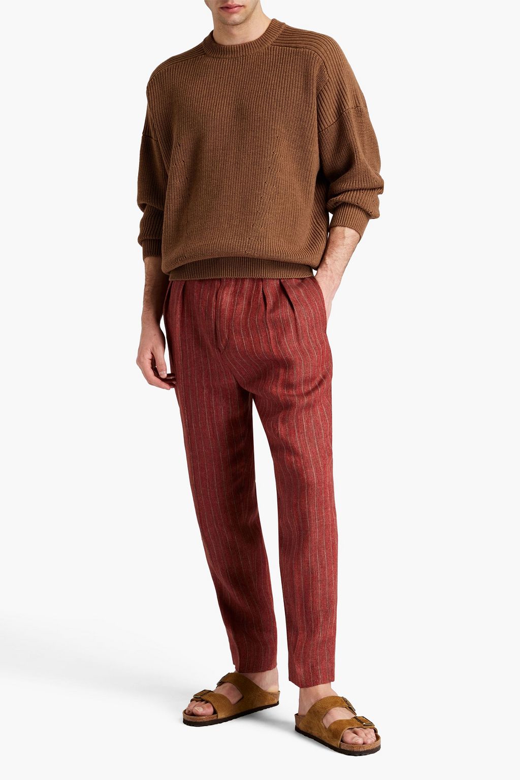 ISABEL MARANT Nicklas tapered pinstriped linen pants