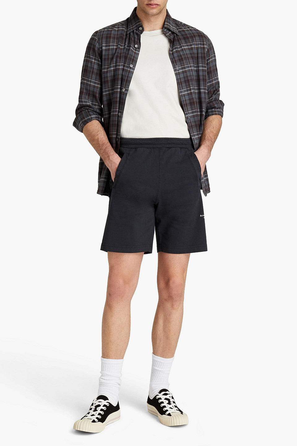 Acne Studios Man Logoprint Cottonjersey Shorts ModeSens