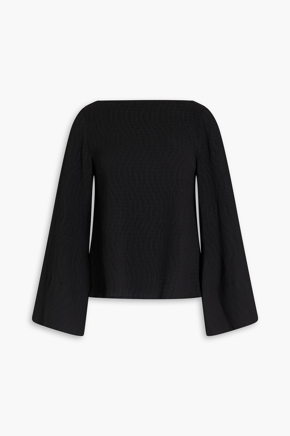 By Malene Birger Pleated Crepe Blouse In Black