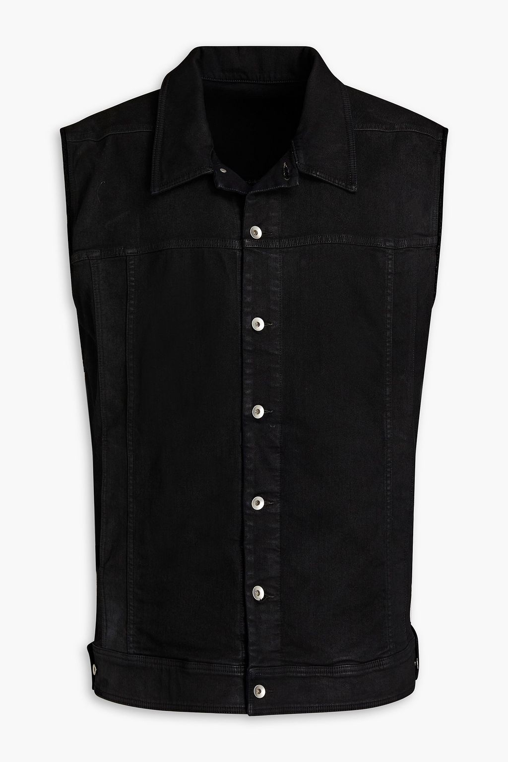 Black Coated denim vest | Sale up to 70 