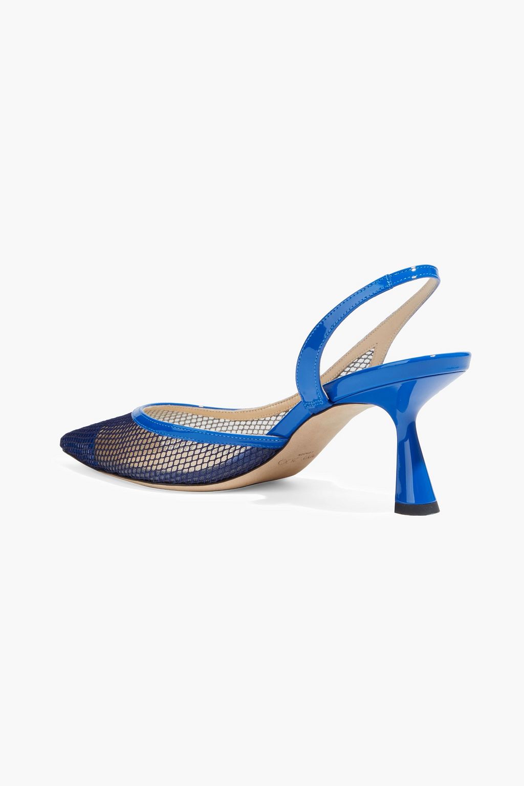 JIMMY CHOO Fetto 65 patent-leather and mesh slingback pumps