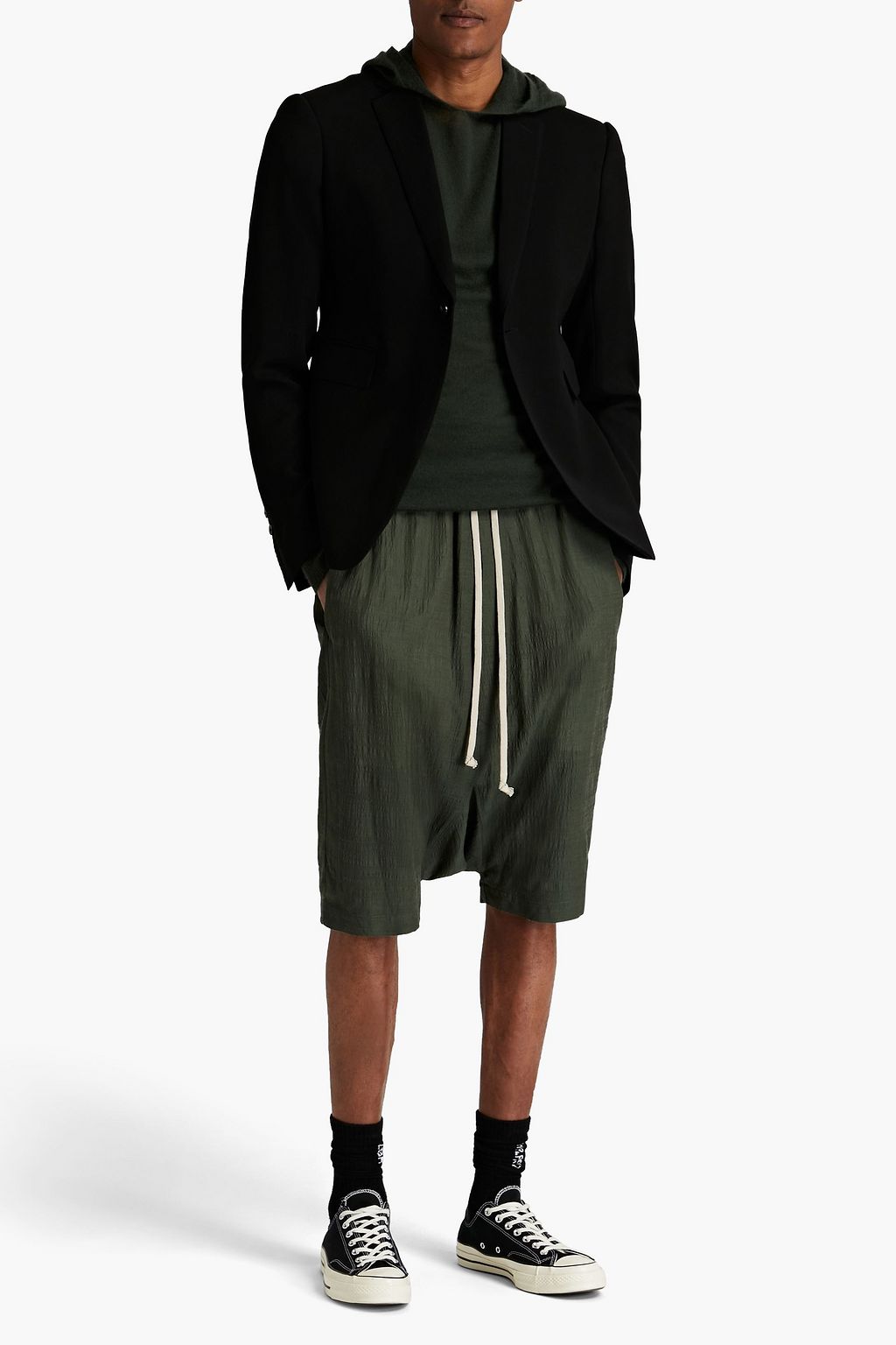 RICK OWENS Wool-blend crepe blazer