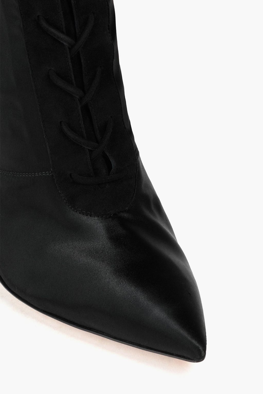 GIANVITO ROSSI Amanda 스트레치 새틴 싸이하이 부츠