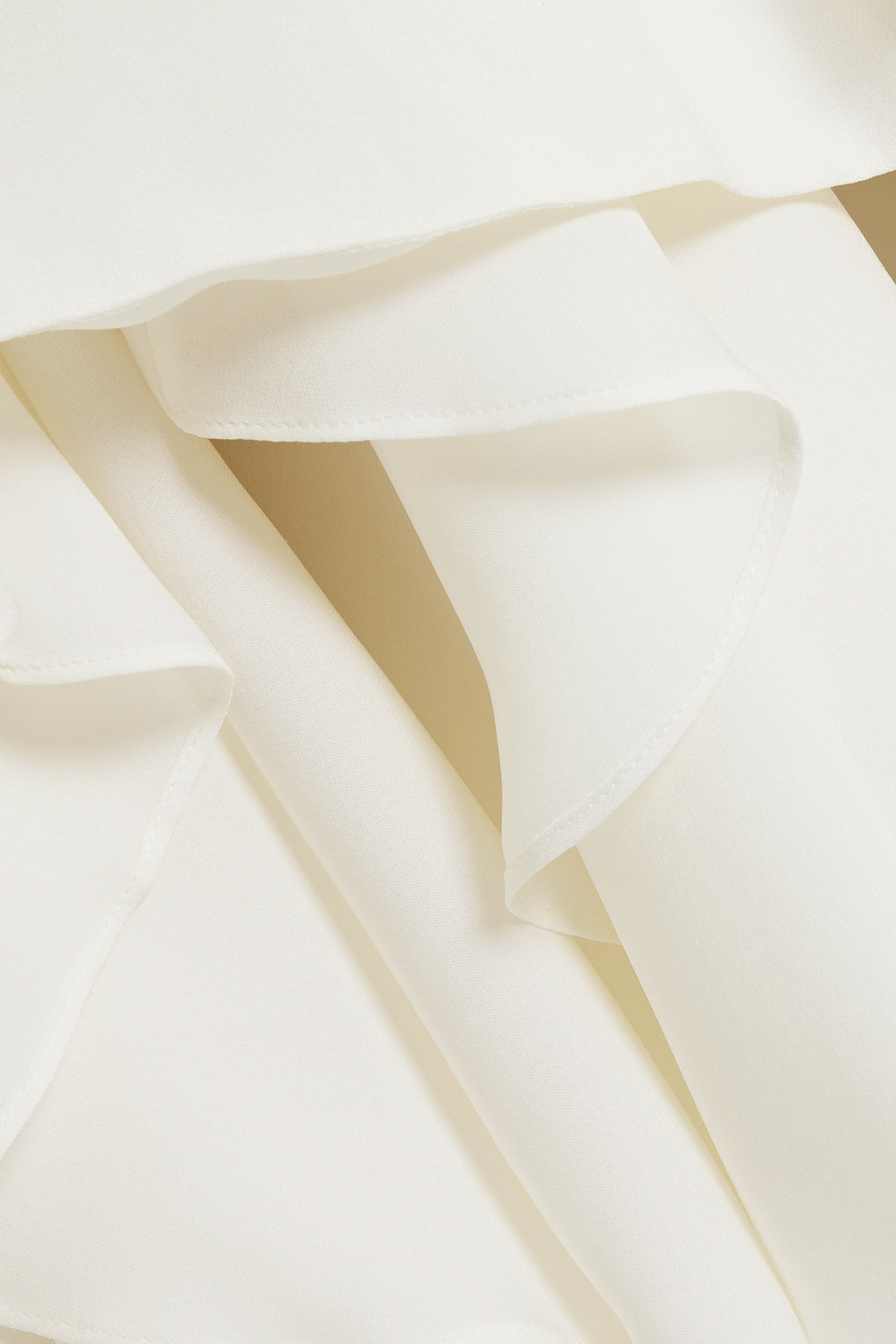 Khaite Rova Layered Silk-crepe And Chiffon Maxi Dress In Ivory