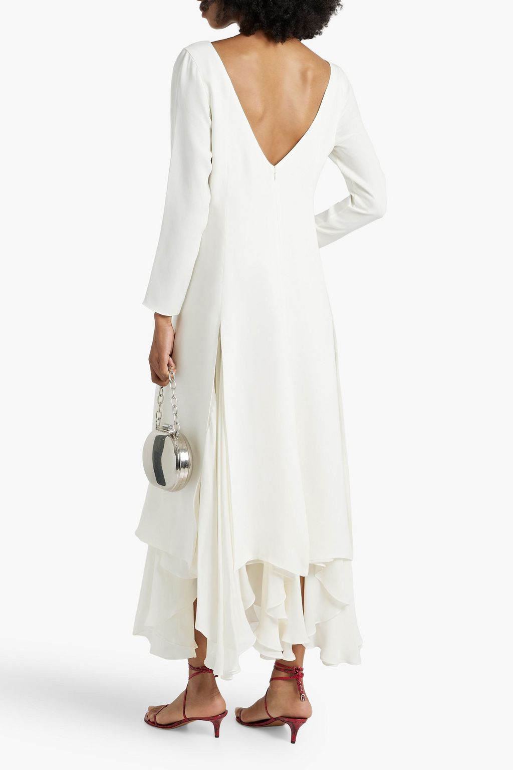 KHAITE Rova layered silk-crepe and chiffon maxi dress