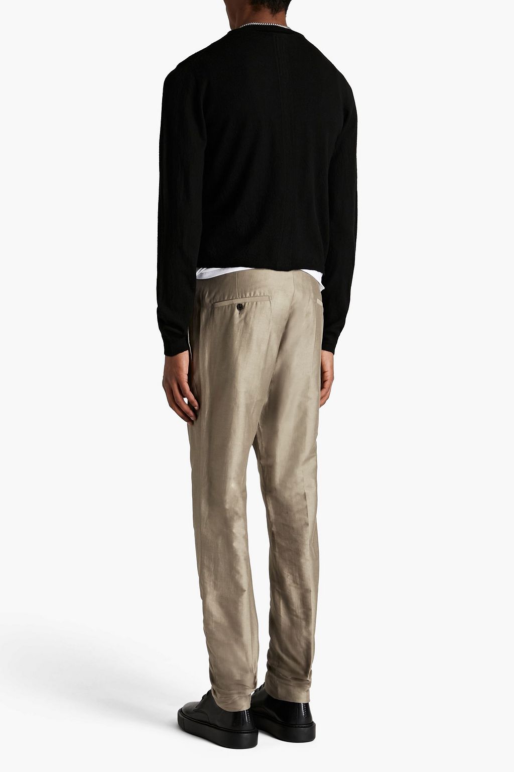 RICK OWENS Cotton and silk-blend suit pants