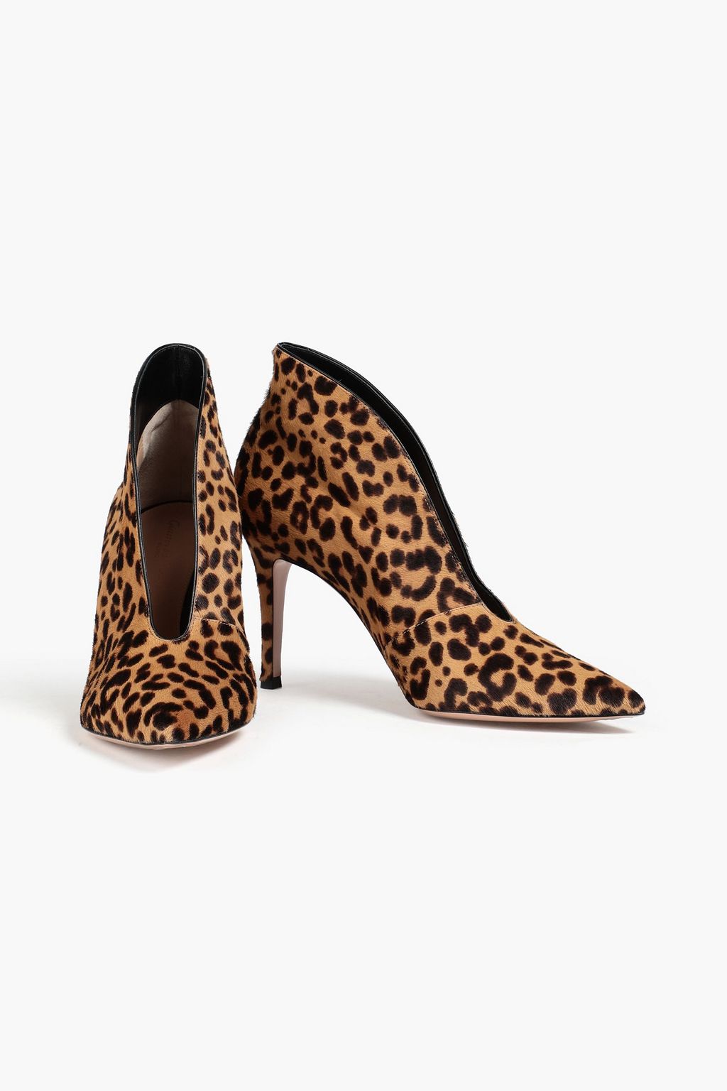 GIANVITO ROSSI Vania leopard-print calf-hair ankle boots