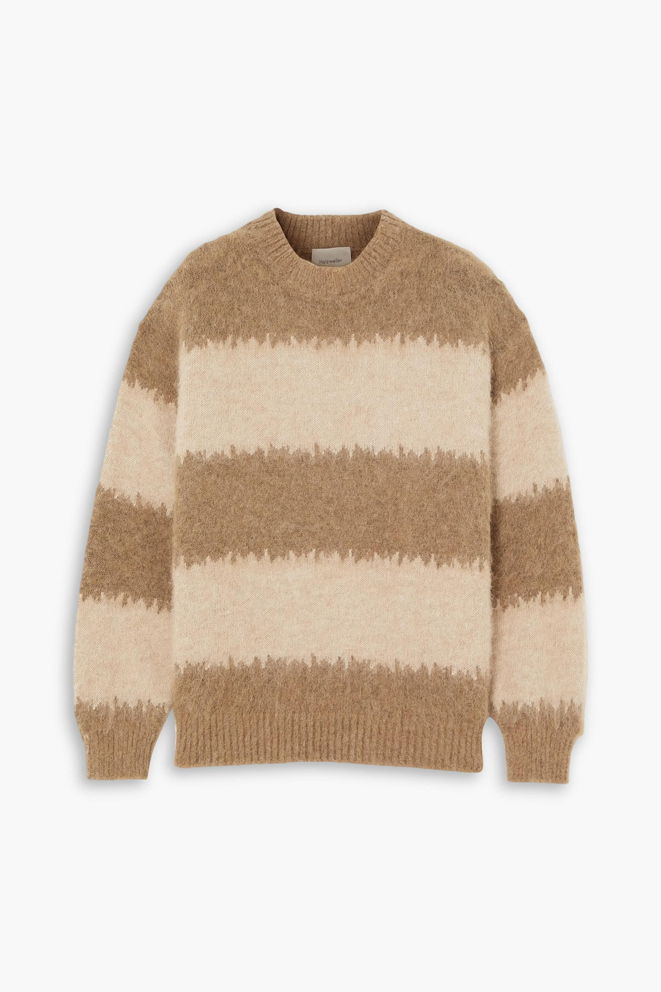 Holzweiler Liza Striped Alpaca-blend Sweater In Light Brown