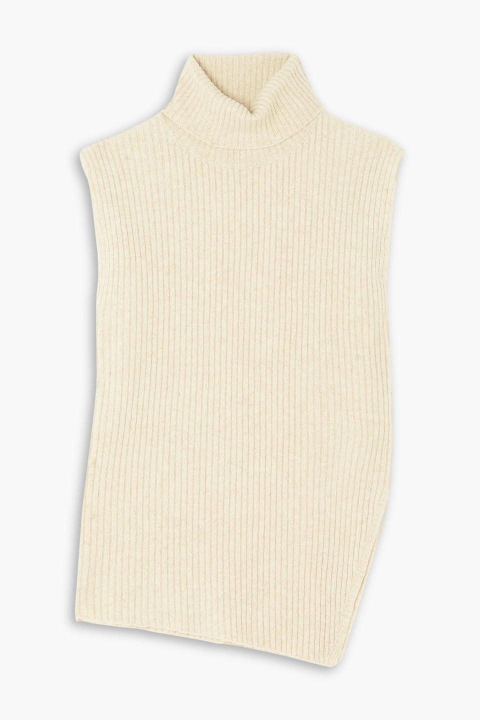 Holzweiler Justine Ribbed Wool Turtleneck Vest In Beige